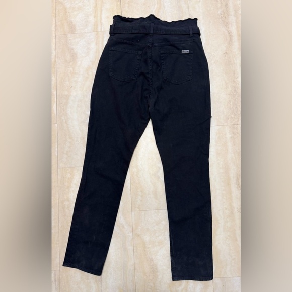 7 FOR ALL MANKIND 97% Cotton Black Tie Up High-Waisted Jeans (29) - Picture 1 of 6